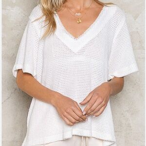 POL Waffle Weave Top sz L